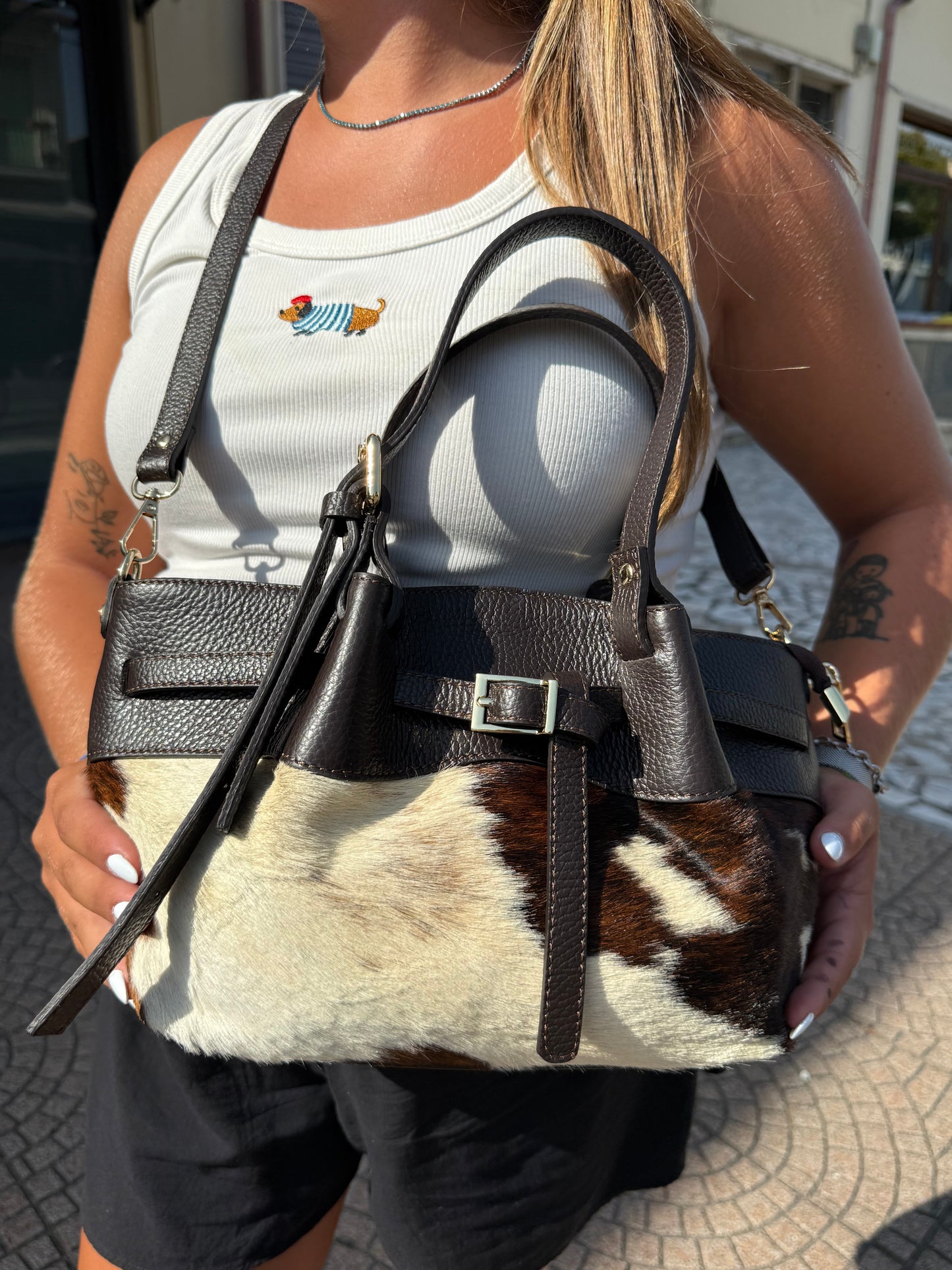 Belt bag midi Cow