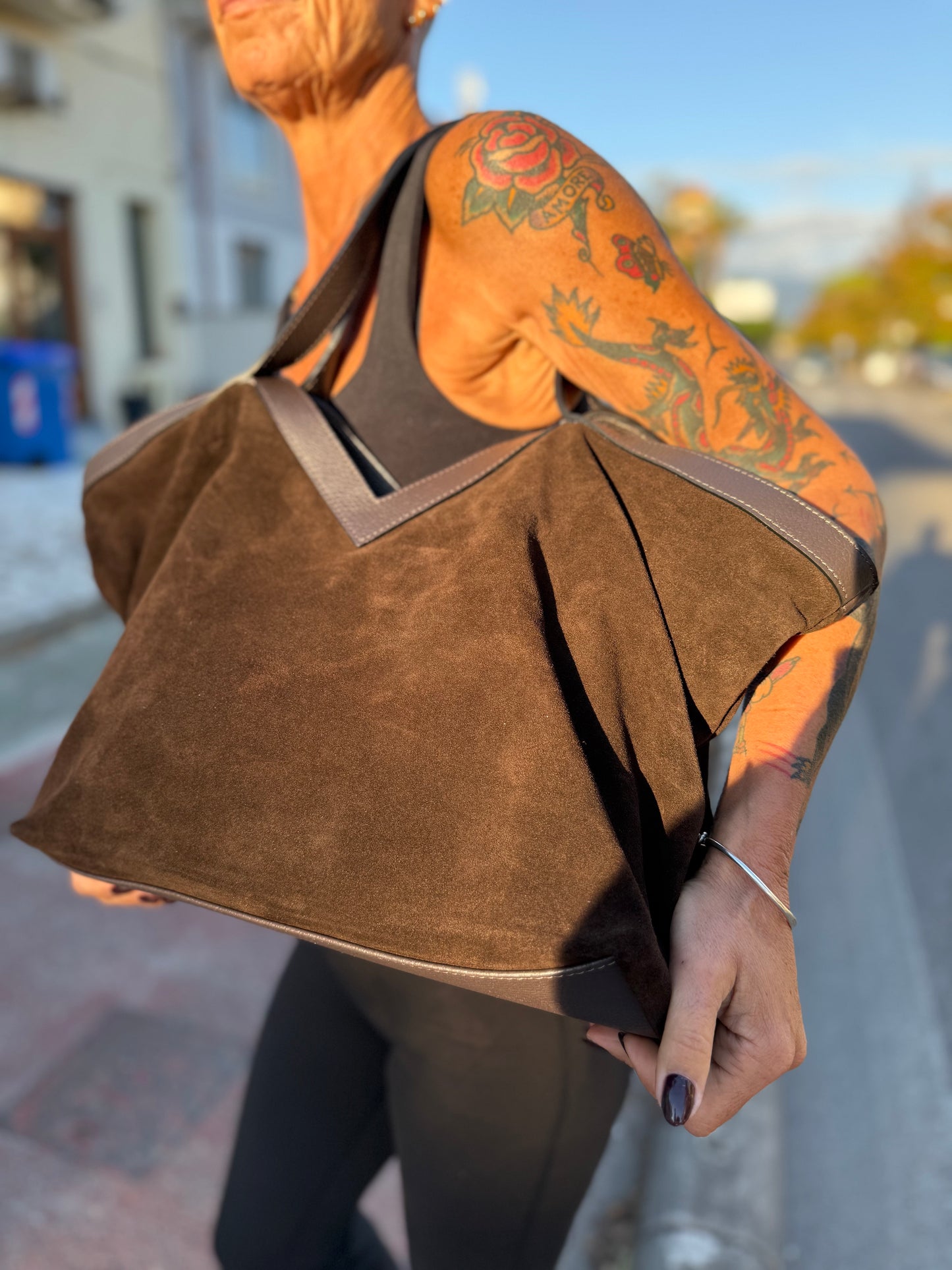 V Bag Suede