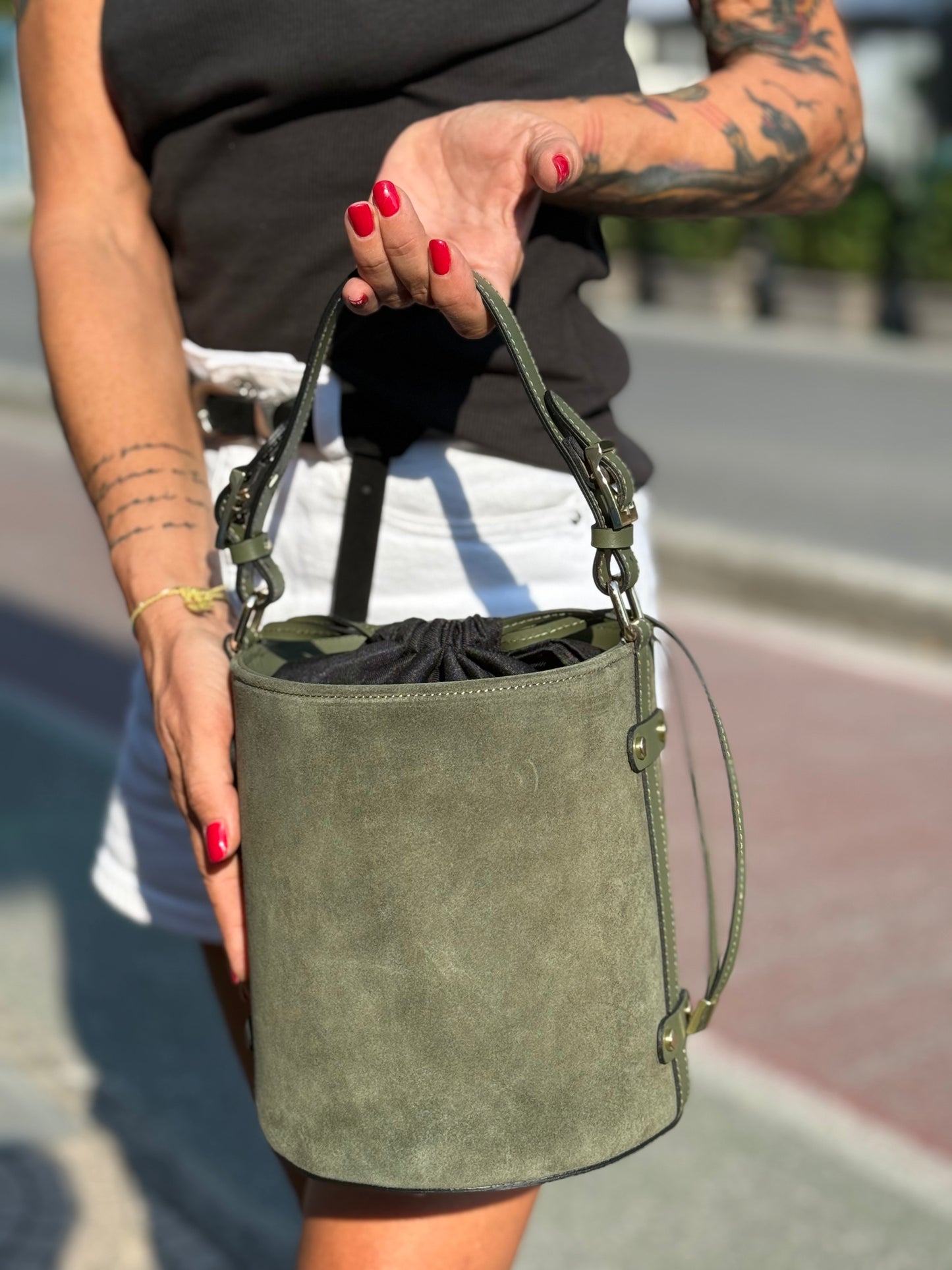 Maxi basket camoscio