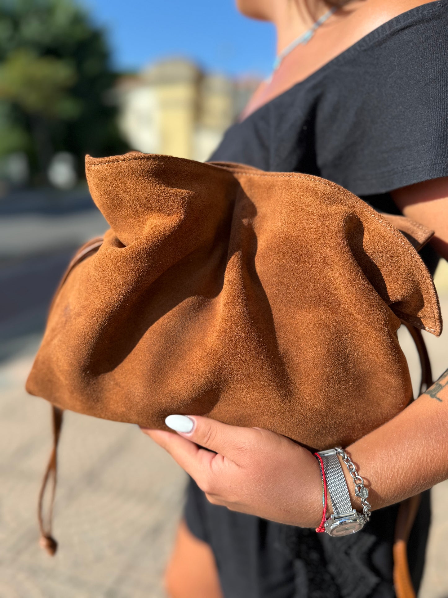 Soft bag suede