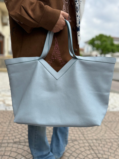 V bag in pelle