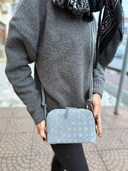 Cassetta intrecciata suede