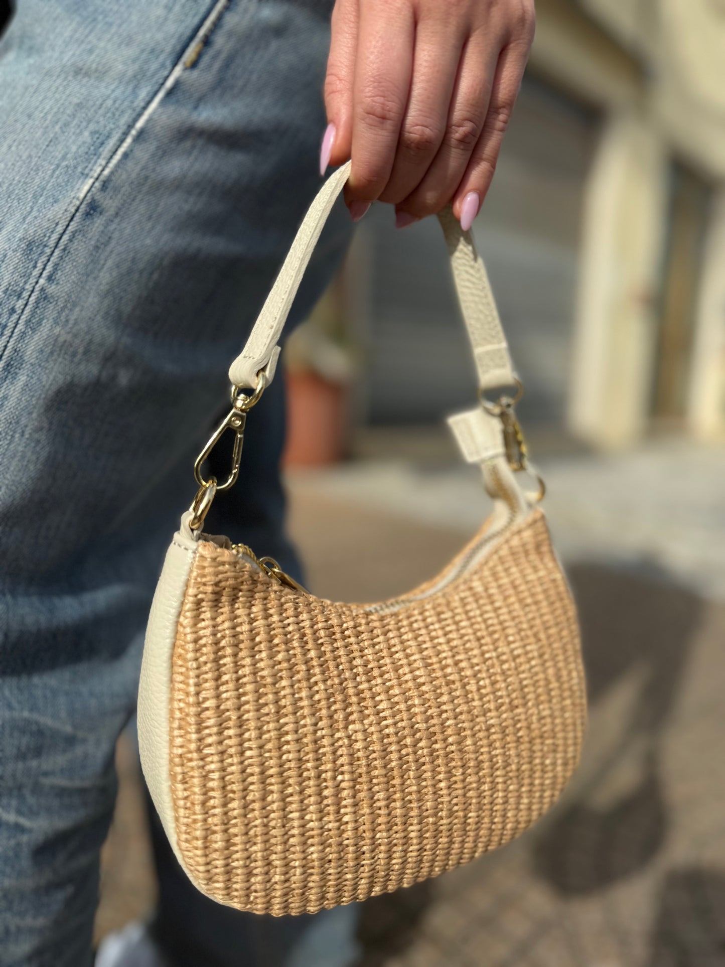 Mini Hobo in rafia