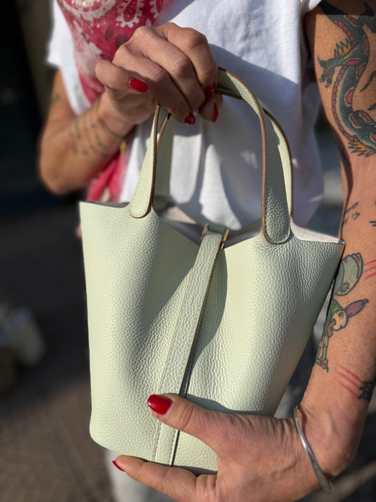 Mini bucket in pelle