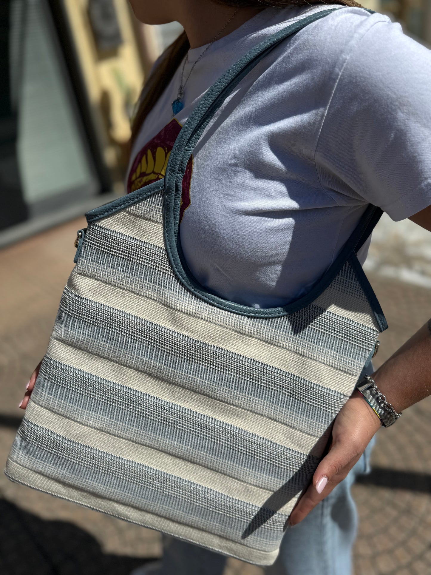 Tote slim in canvas