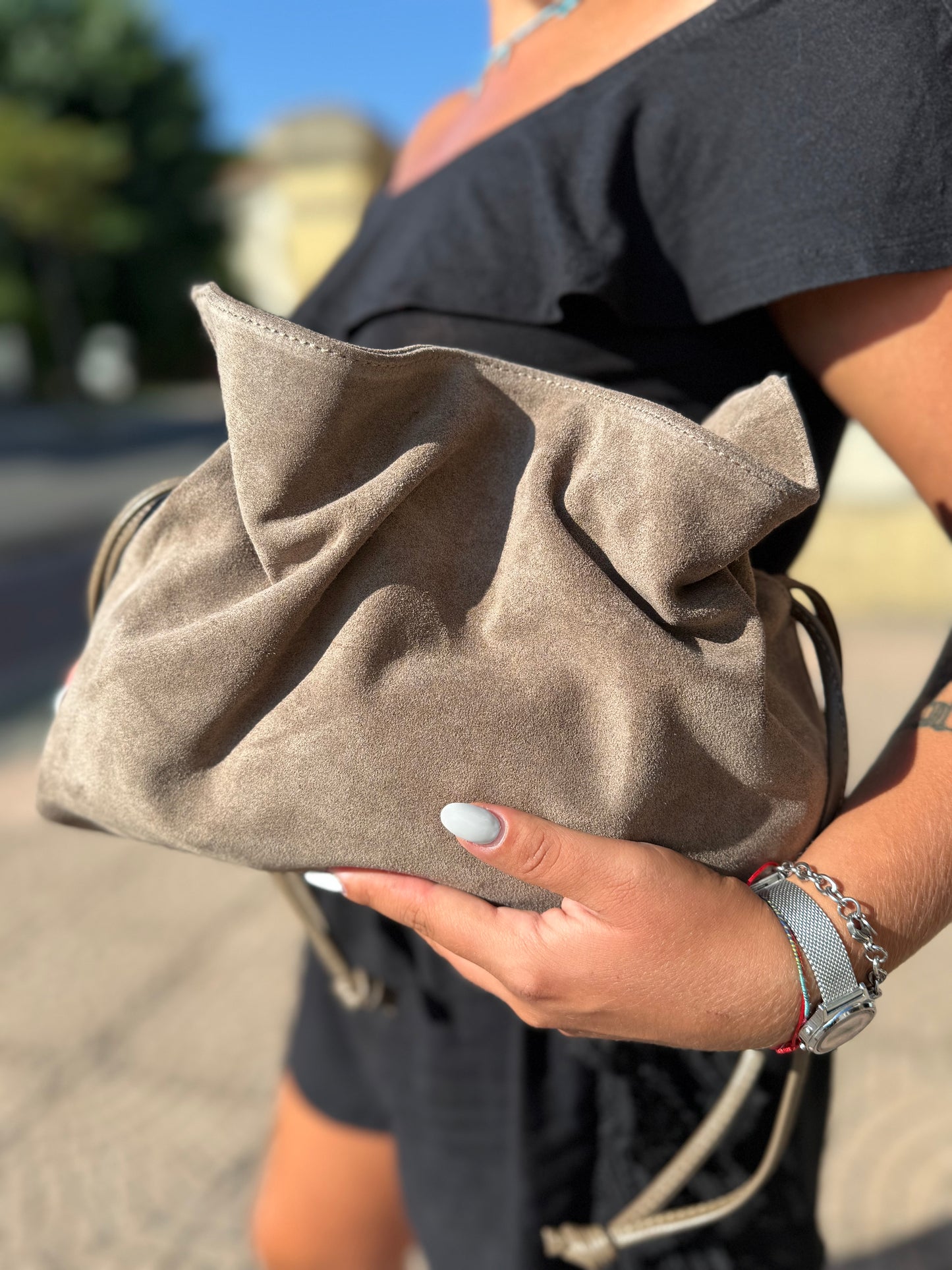 Soft bag suede