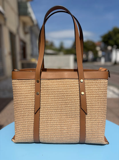 Tote bag in rafia