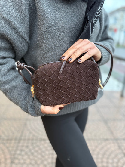 Cassetta intrecciata suede