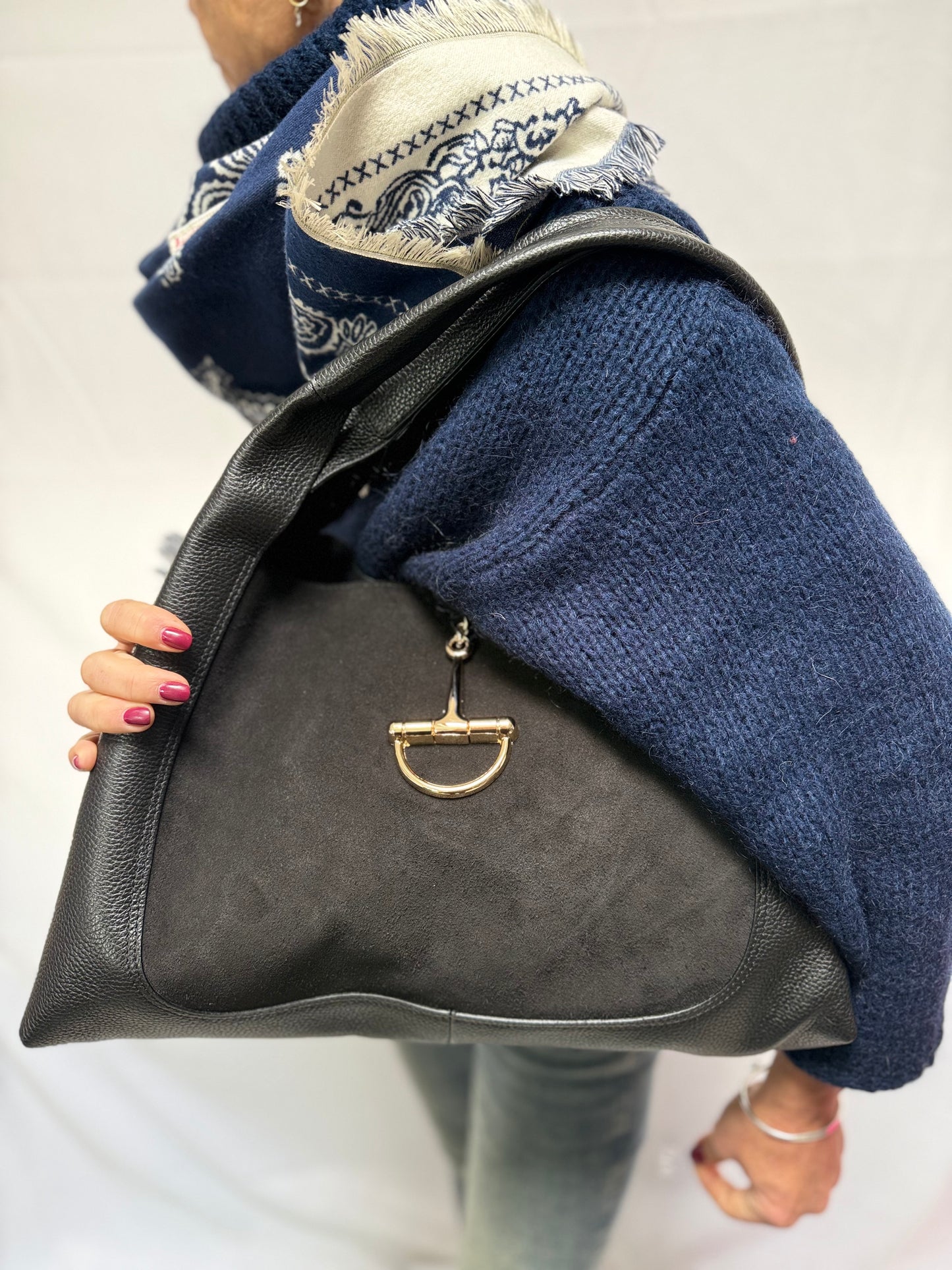 STAFFA MAXI PELLE E SUEDE