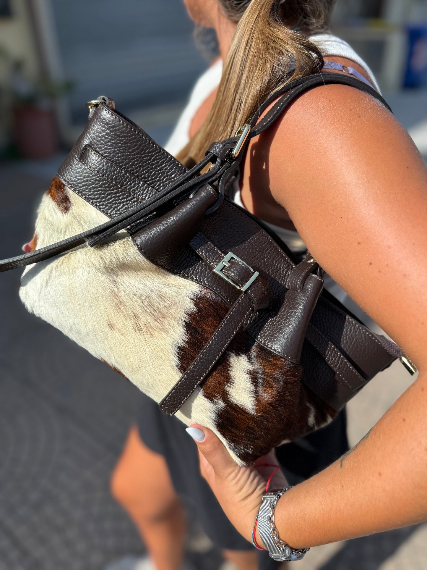 Belt bag midi Cow