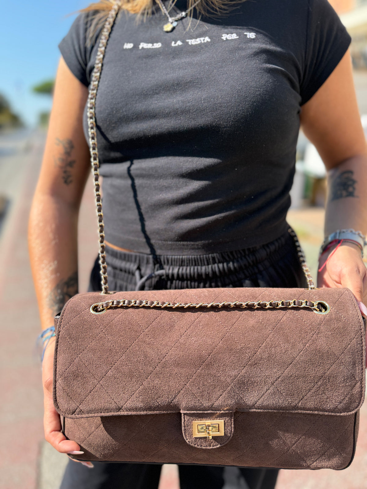 Grace bag luxury suede