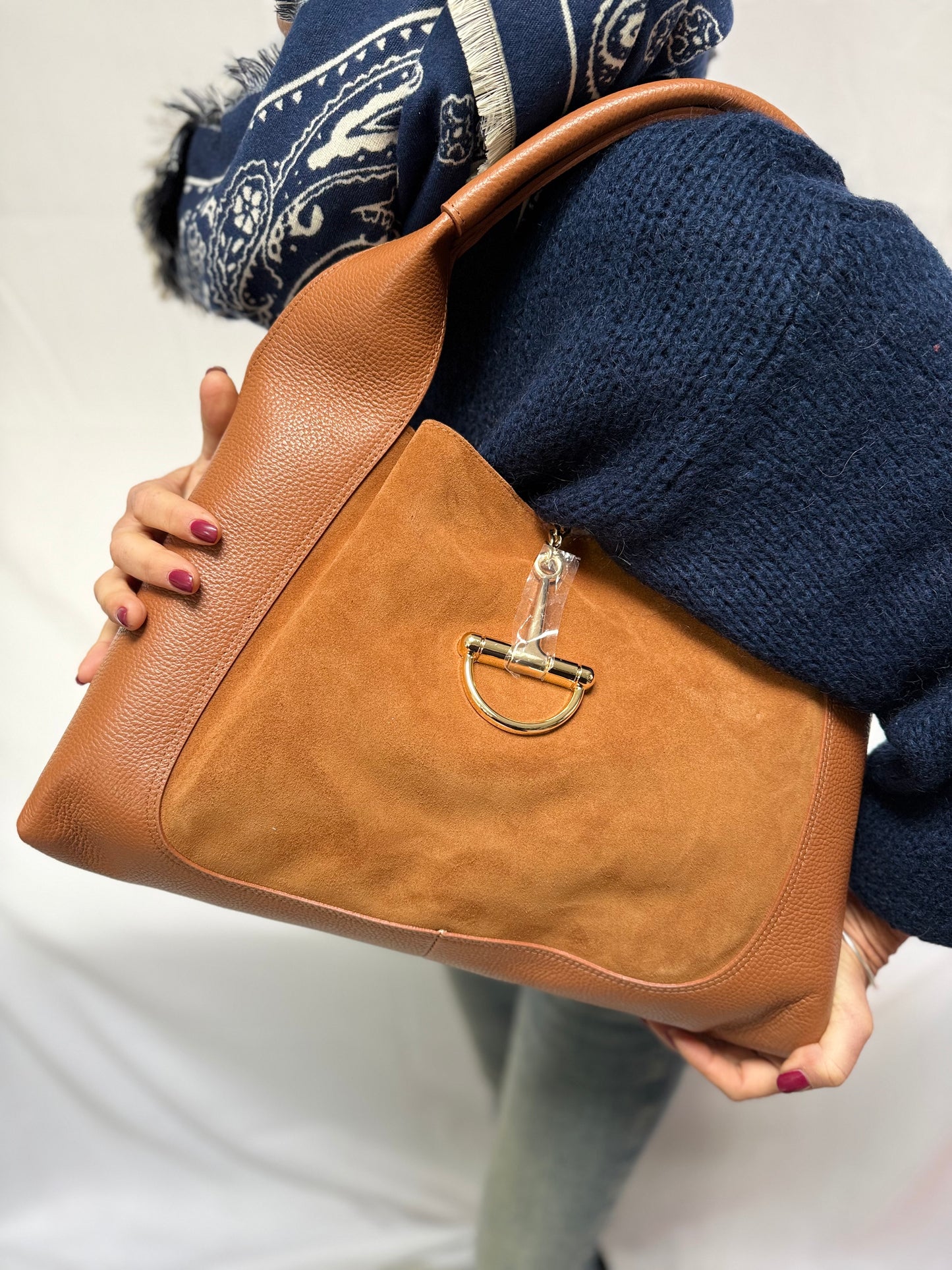 STAFFA MAXI PELLE E SUEDE