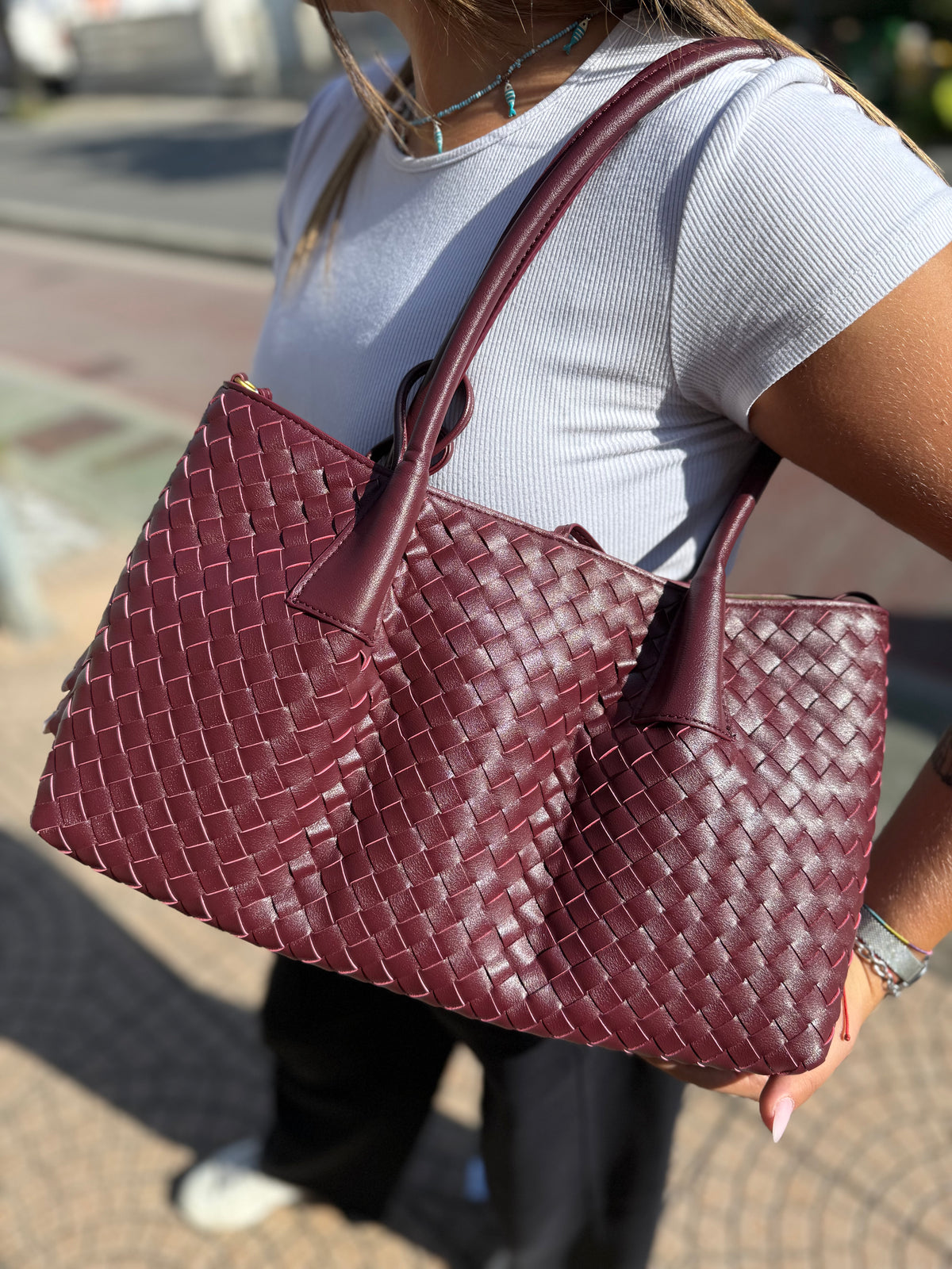 New tote intreccio midi