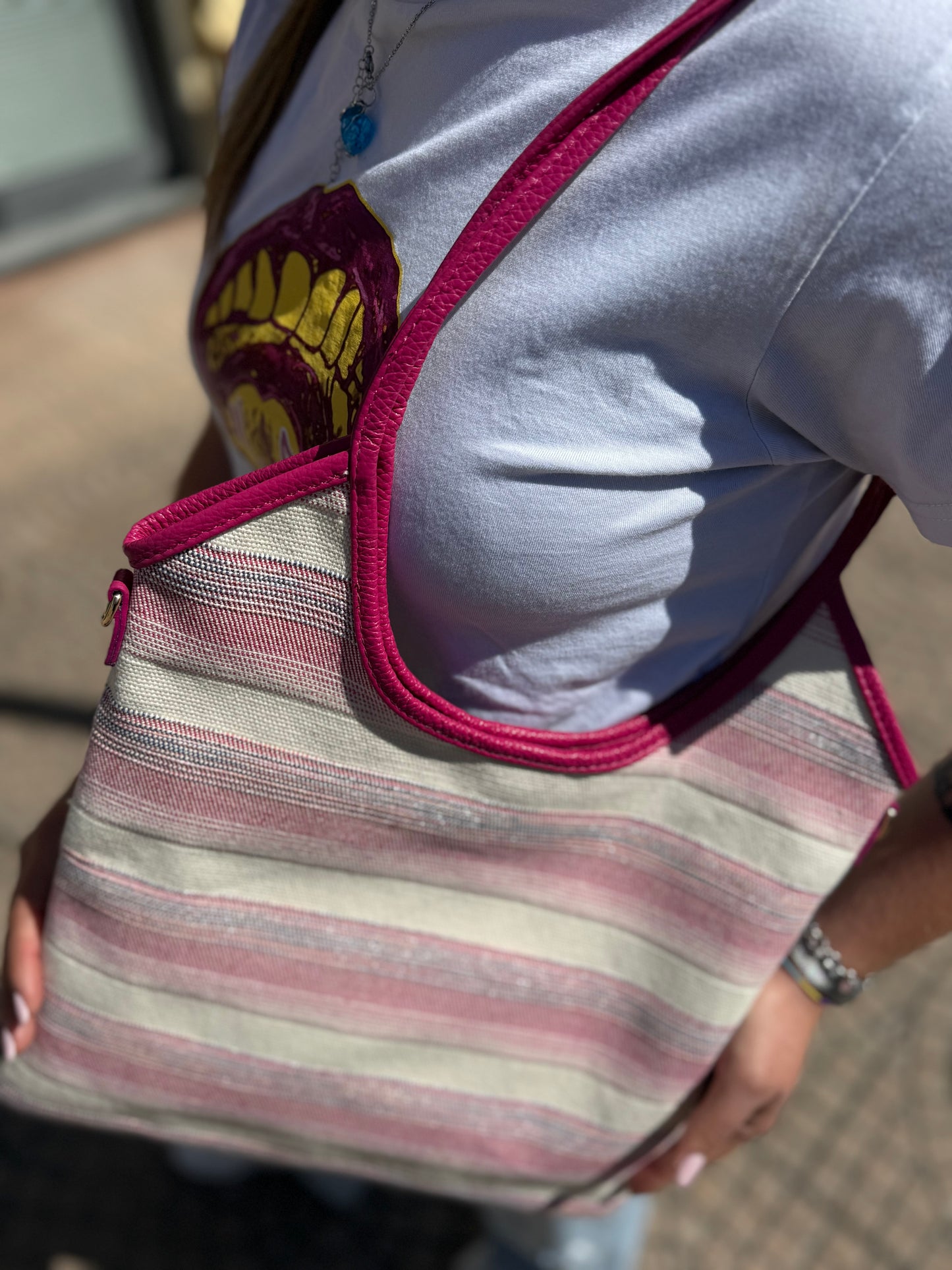 Tote slim in canvas