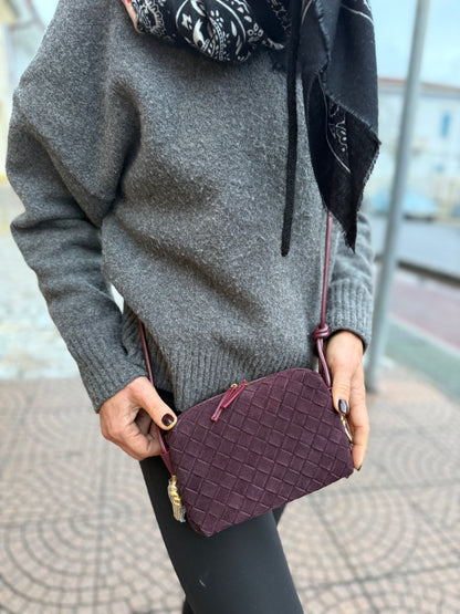 Cassetta intrecciata suede