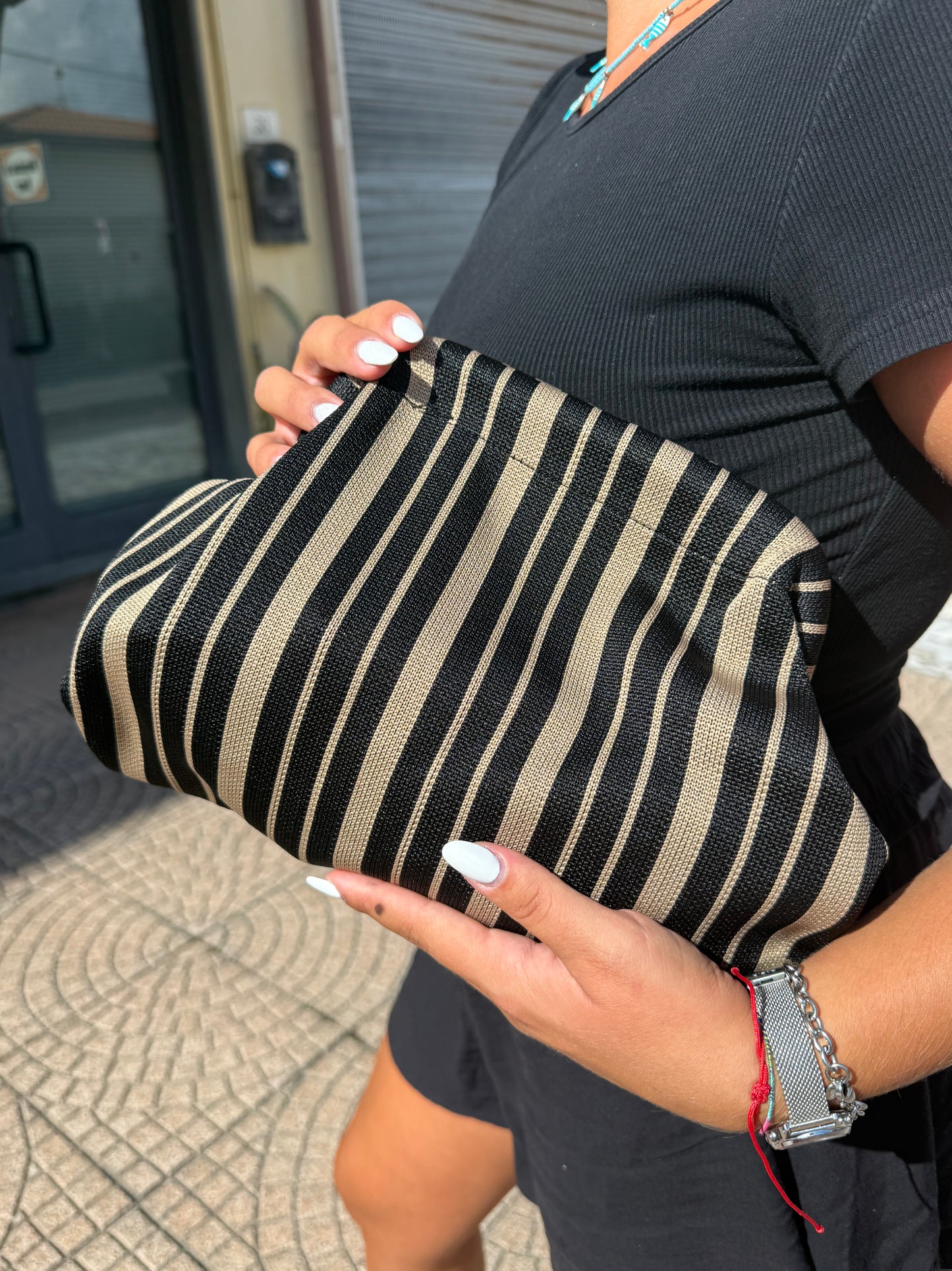 Pochette bag a righe