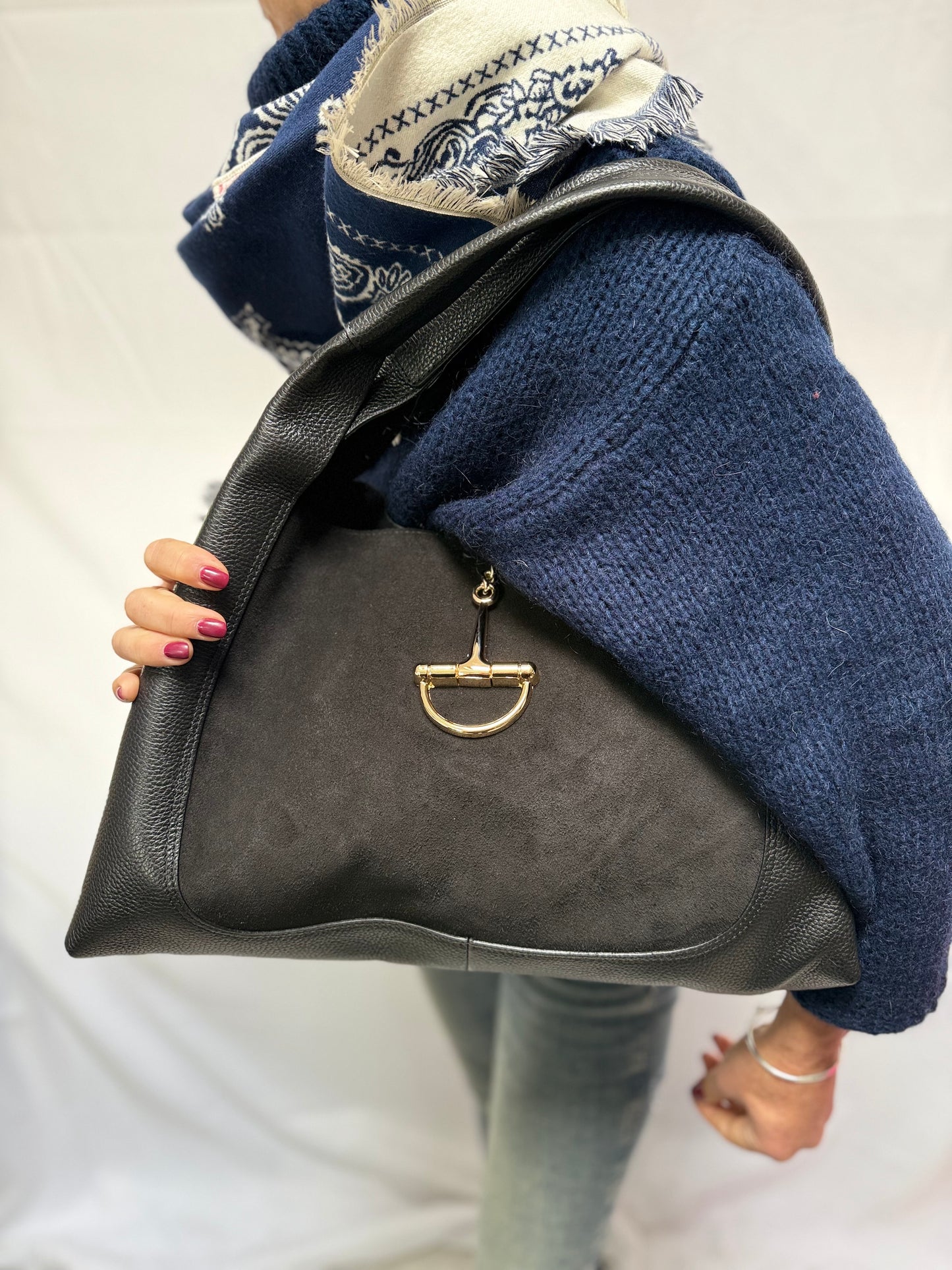 STAFFA MAXI PELLE E SUEDE