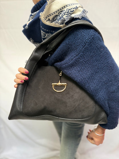 STAFFA MAXI PELLE E SUEDE