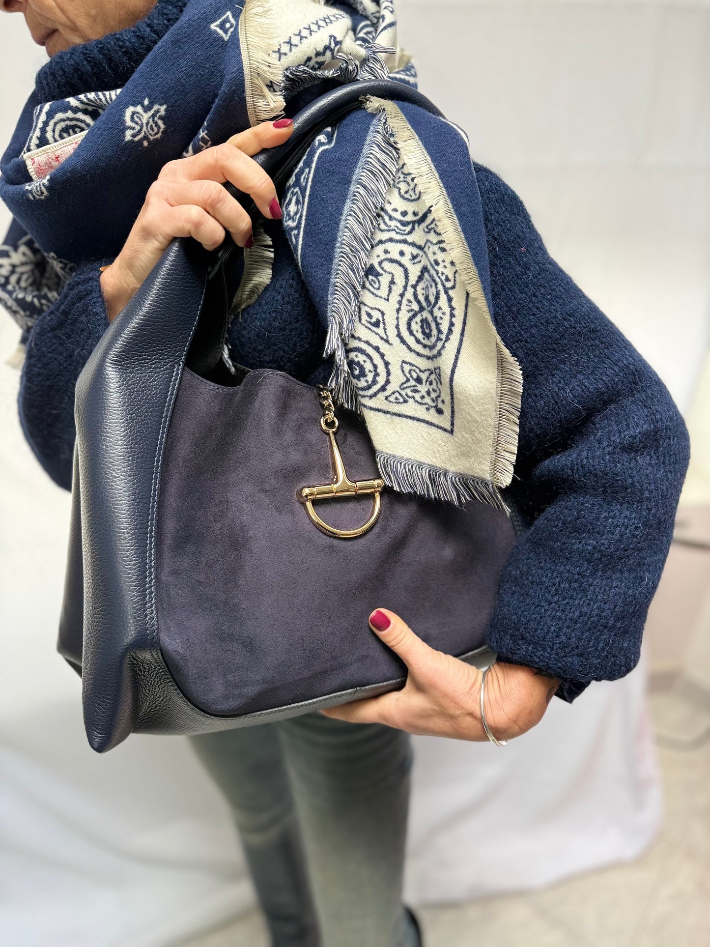STAFFA MAXI PELLE E SUEDE