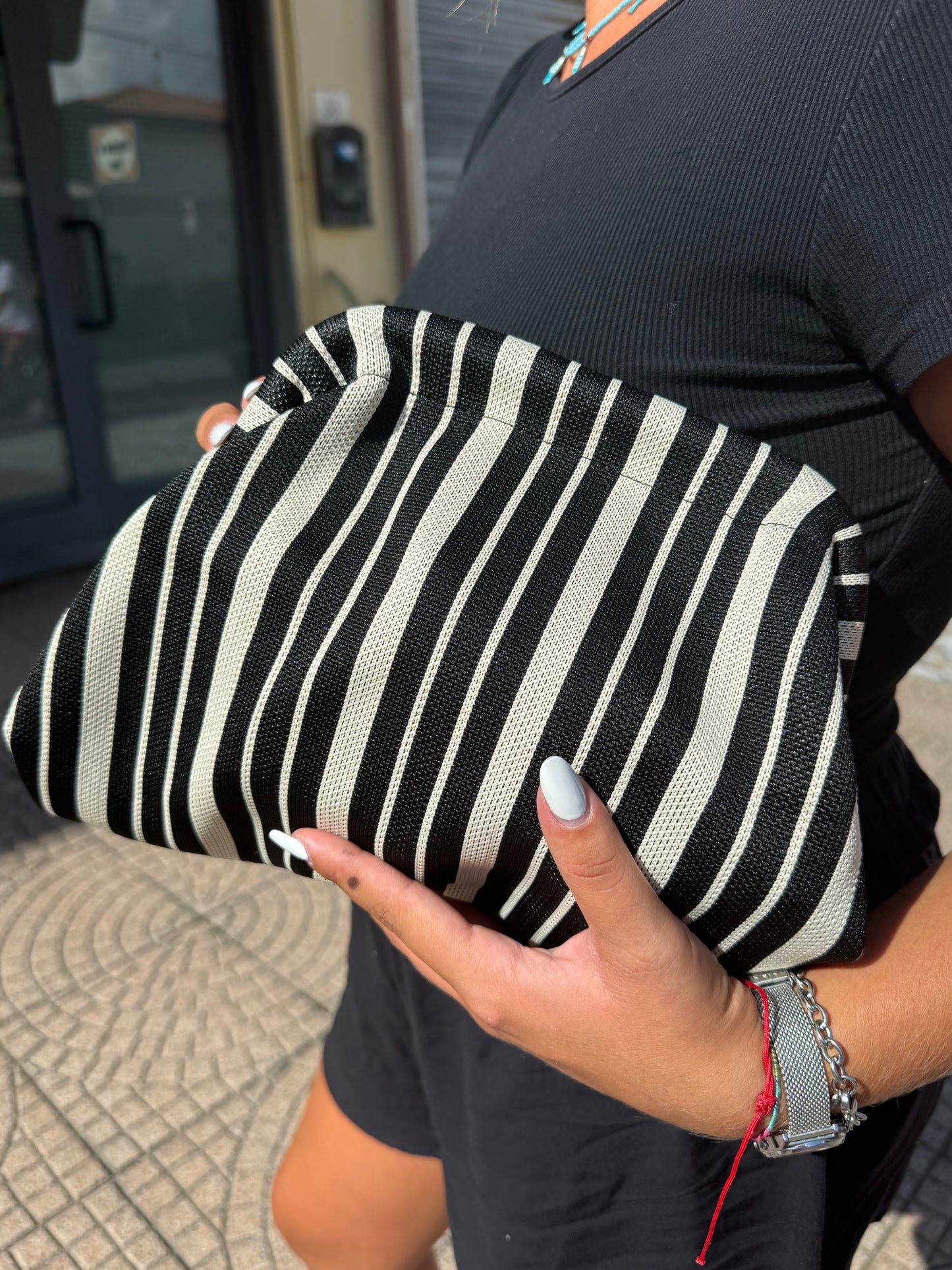 Pochette bag a righe