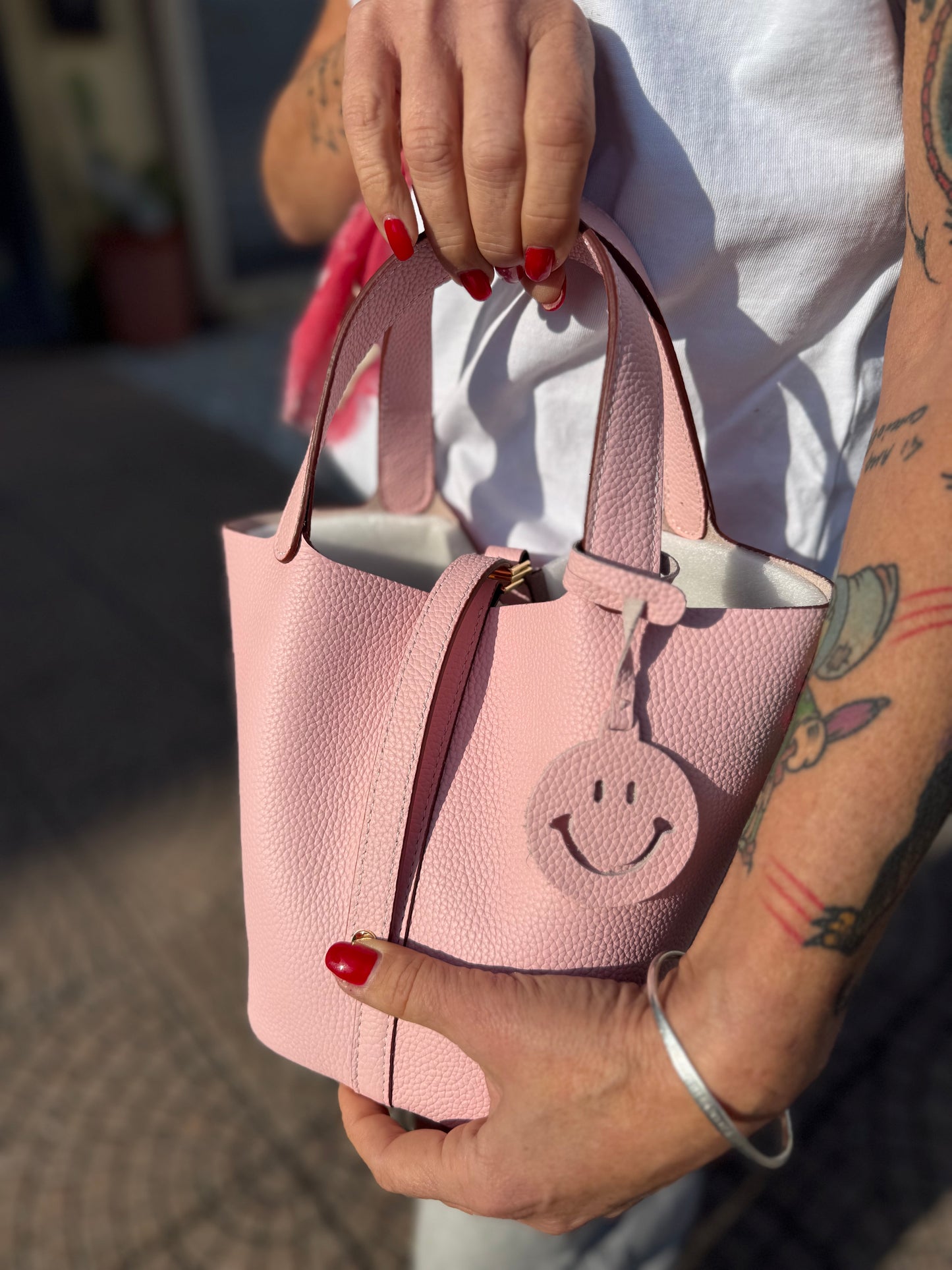Mini bucket in pelle