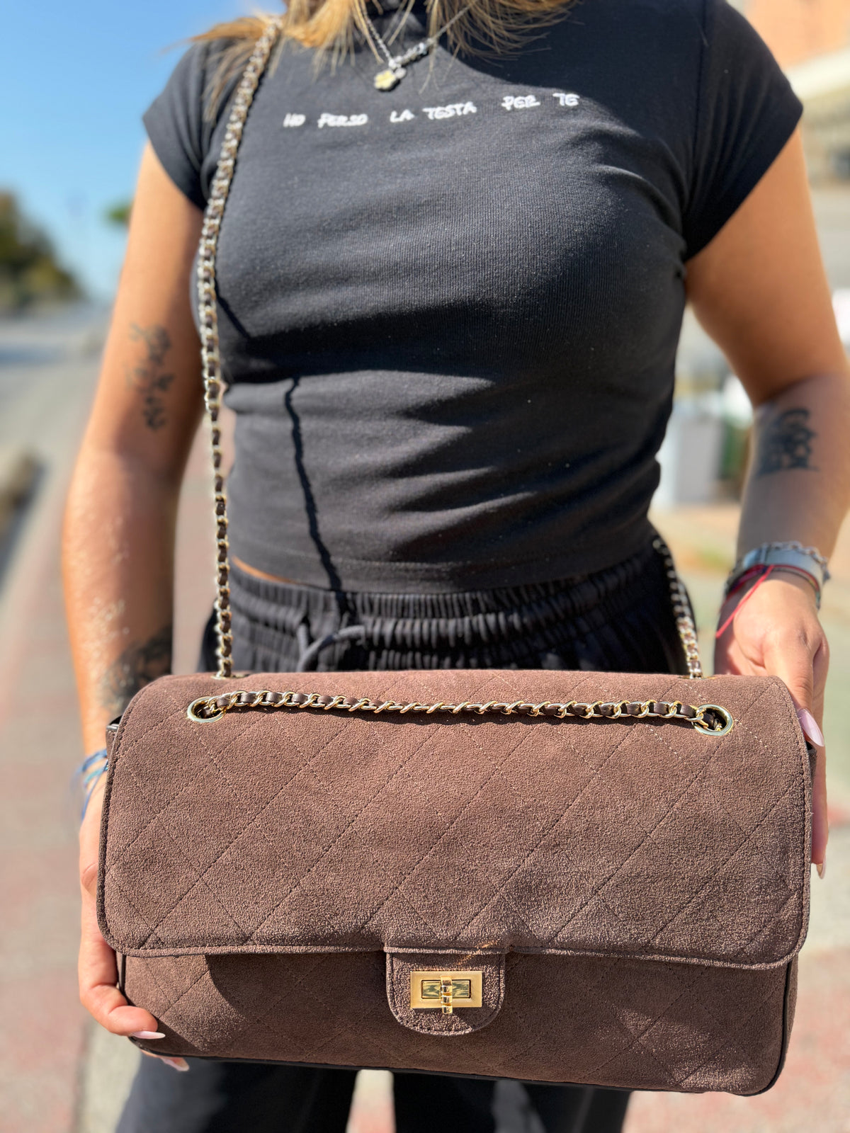 Grace bag luxury suede
