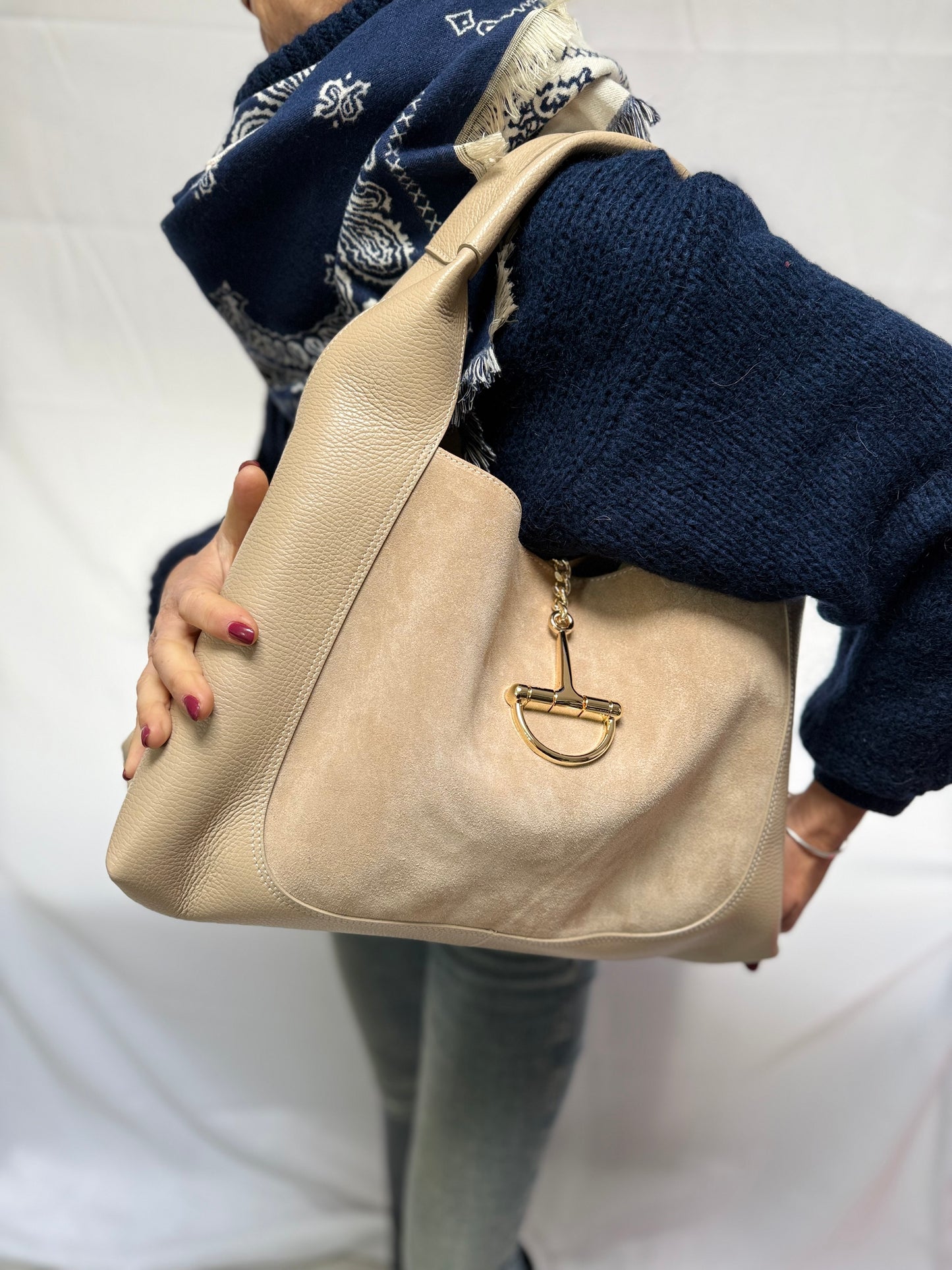 STAFFA MAXI PELLE E SUEDE